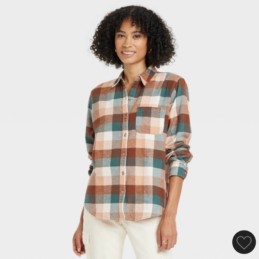 Target Universal Thread Relaxed Fit Long Sleeve Flannel Button Down Shirt